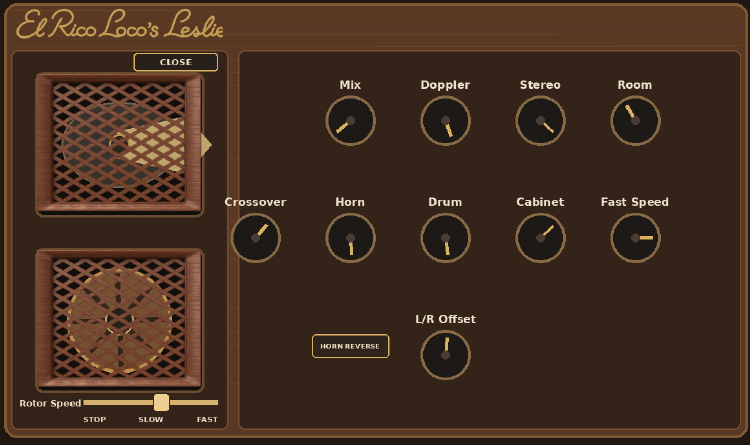 El Rico Loco's Real Leslie Box VST3-interface